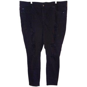 TORRID NWT 24T Black Bombshell Skinny Premium Stretch High Rise Distressed Jeans